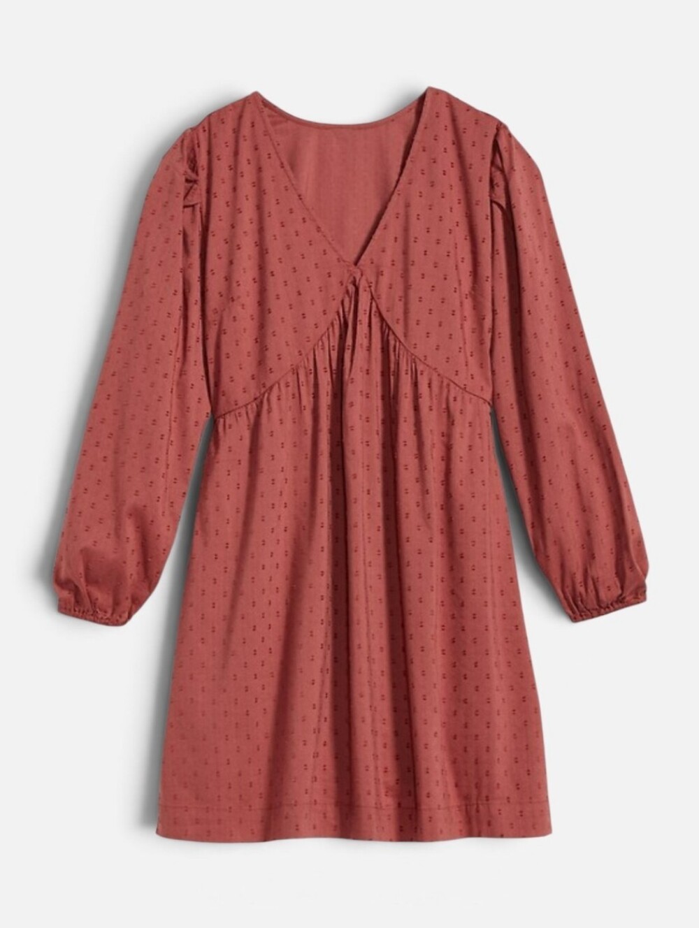 Old Navy Rust Swiss Dot Babydoll Mini Dress Small Cottagecore Boho Fall